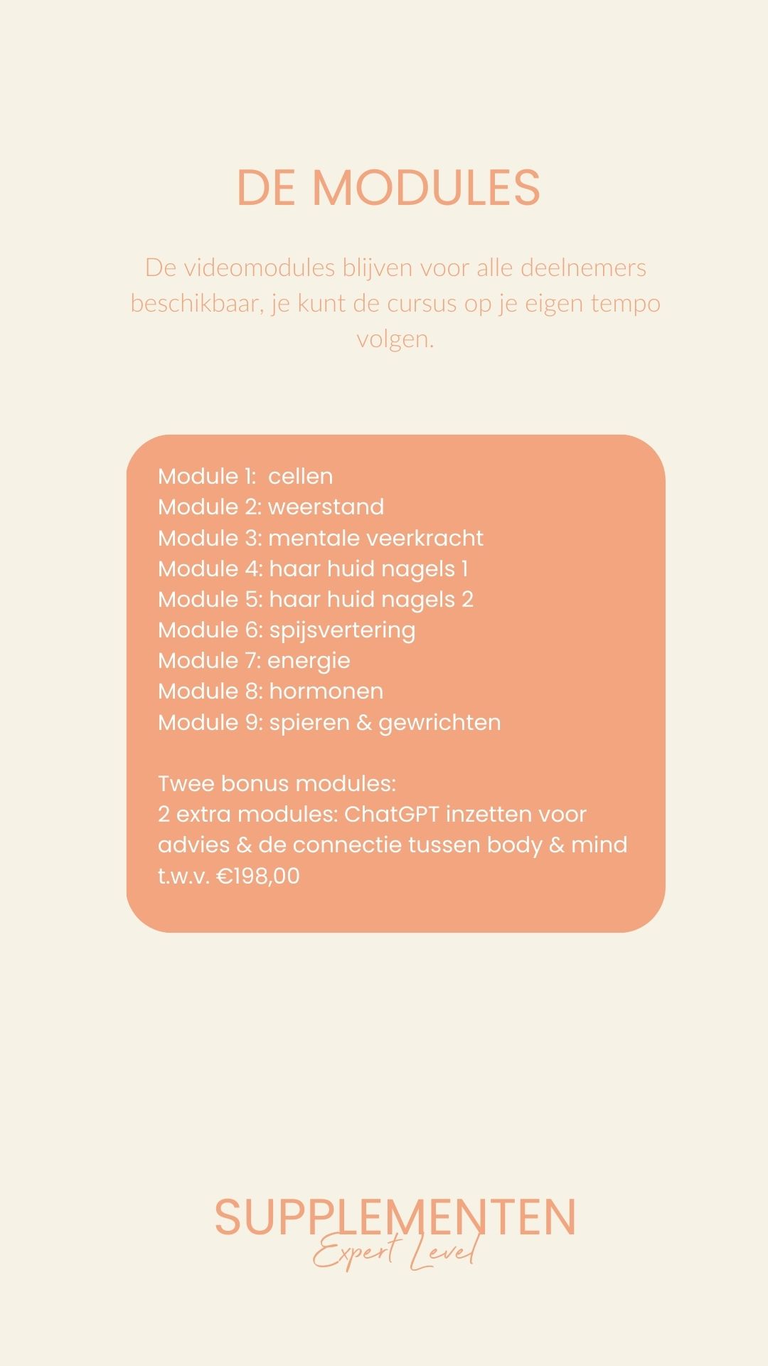 Supplementen Expert Level